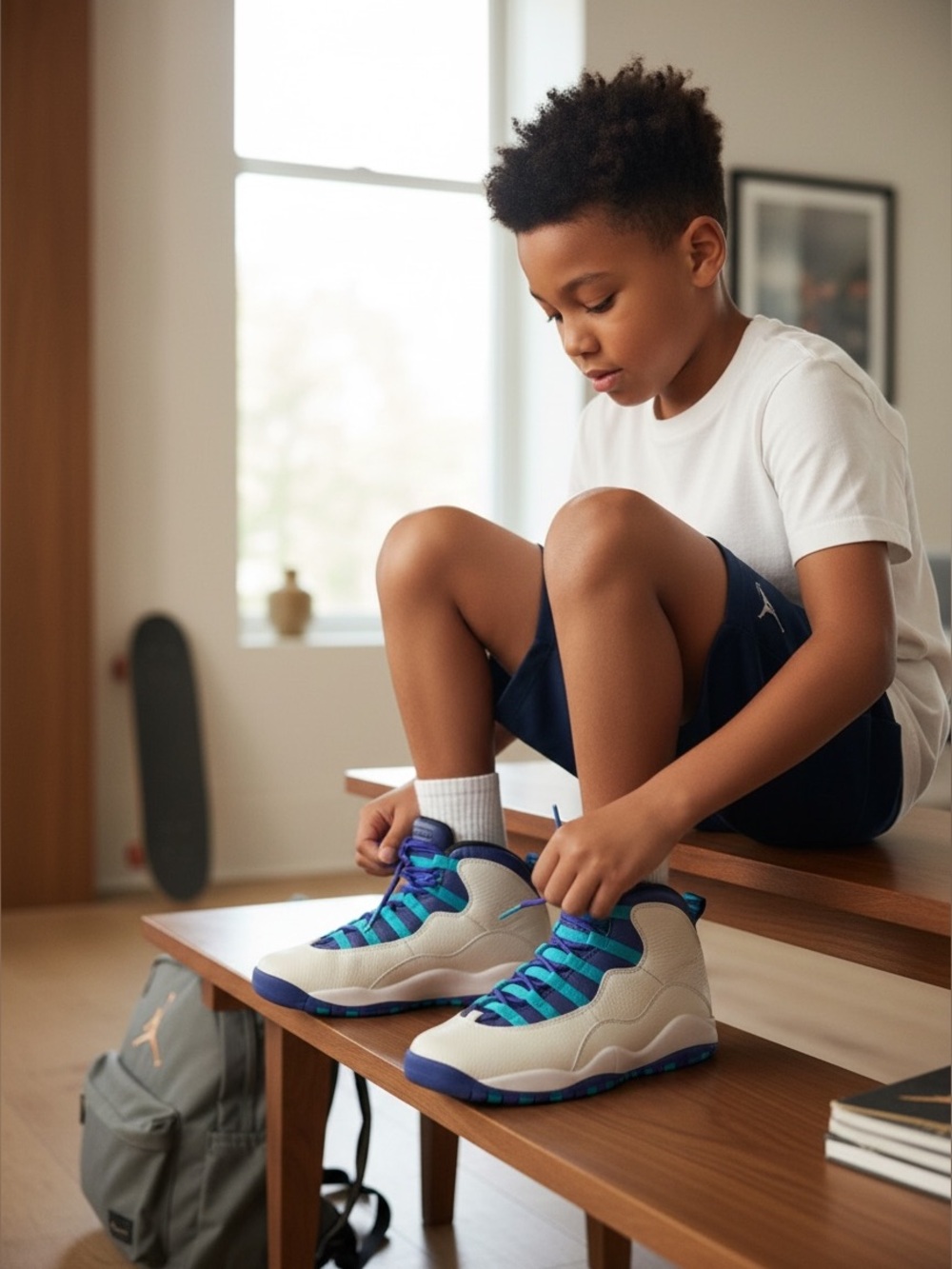 Air Jordan 10 Retro Charlotte Hornets In Youth Grade School Sneaker